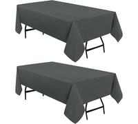 Utopia Kitchen Rectangle Tablecloth 137x200 cm - (Pack of 2) Grey Table Cover Machine Washable Table Cloth Perfect for Parties, Weddings and Festivals (54x79 inches)