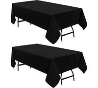 Utopia Kitchen Rectangle Tablecloth 140x240 cm - (Pack of 2) Black Table Cover Machine Washable Table Cloth Perfect for Parties, Weddings and Festivals (55x95 inches)