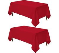 Utopia Kitchen Rectangle Tablecloth 152x213 cm - (Pack of 2) Red Table Cover Machine Washable Table Cloth Perfect for Parties, Weddings and Festivals (60x84 inches)