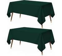 Utopia Kitchen Rectangle Tablecloth 152x259 cm - (Pack of 2) Hunter Green Table Cover Machine Washable Table Cloth Perfect for Parties, Weddings and Festivals (60x102 inches)