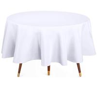 Utopia Kitchen Round Table Cloth 1 Pack, Tablecloth Machine Washable, Polyester Table Cover for Dining, Buffet Parties, Picnics, Events, Weddings and Restaurants (60 Inch, White)