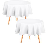 Utopia Kitchen Round Tablecloth 70 Inches (Pack of 2) White Table Cover Perfect for Parties, Weddings and Festivals (177 cm)
