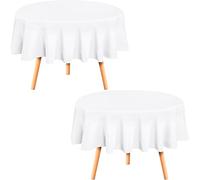 Utopia Kitchen Round Tablecloth 90 Inches (Pack of 2) White Table Cover Perfect for Parties, Weddings and Festivals (228 cm)