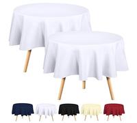 Utopia Kitchen Round Tablecloth 90 Inches (Pack of 2) White Table Cover Perfect for Parties, Weddings and Festivals (228 cm)