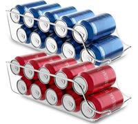 Utopia Kitchen Soda Can Organizer and Dispenser for Refrigerator/Pantry - Durable Can Storage Organizer Fridge & Kitchen Organization - (Clear, Set of 2)