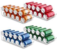 Utopia Kitchen Soda Can Organizer and Dispenser for Refrigerator/Pantry - Durable Can Storage Organizer Fridge & Kitchen Organization - (Clear, Set of 4)