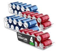 Utopia Kitchen Soda Can Organizer for Refrigerator & Pantry, 4 Pack, Clear