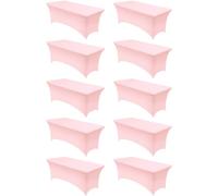 Utopia Kitchen Spandex Table Cloth 10 Pack [6FT, Pink] Tight, Fitted, Washable and Wrinkle Resistant Stretch Rectangular Patio Table Cover for Event, Wedding, Banquet & Parties [183Lx76Wx76H] cm