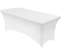 Utopia Kitchen Spandex Table Cloth [4FT, White] Tight, Fitted, Washable and Wrinkle Resistant Stretch Rectangular Patio Table Cover for Event, Wedding, Banquet & Parties [122Lx76Wx76H] cm