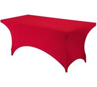 Utopia Kitchen Spandex Table Cloth [6FT, Red] Tight, Fitted, Washable and Wrinkle Resistant Stretch Rectangular Patio Table Cover for Event, Wedding, Banquet & Parties [183Lx76Wx76H] cm