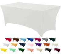 Utopia Kitchen Spandex Table Cloth [6FT, White] Tight, Fitted, Washable and Wrinkle Resistant Stretch Rectangular Patio Table Cover for Event, Wedding, Banquet & Parties [183Lx76Wx76H] cm