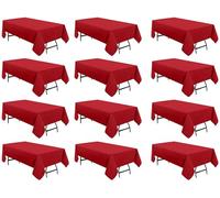 Utopia Kitchen Table Cloth 152x213 cm (Pack of 12) Red Table Cover Machine Washable Tablecloth