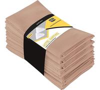 Utopia Kitchen Taupe Cloth Napkins [12 Pack, 18x18 Inch] Cotton Blend Washable and Reusable Table Dinner Napkins