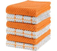 Utopia Kitchen Towels [6 Pack], 38 x 64 cm, 100% Ring Spun Cotton Super Soft and Absorbent Dish, Tea and Bar Towels (Orange)