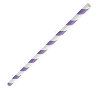 Utopia Lilac & White Paper Straws 8inch - Pack of 250 - Eco-Friendly Paper Straws, Paper Drinking Straws F90168