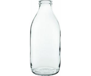 Utopia Pint Milk Bottles - Pack of 12 | 580ml / 20oz Soda Lime Glass Serving Bottles | Retro Vintage Glassware for Milk, Juice & Cocktails