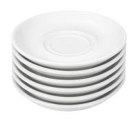 Utopia Pure White Double Well Saucer 15 cm (6 inch) - Fully Vitrified Porcelain Saucer for Coffee & Tea Cups - Dishwasher & Microwave Safe - Professional Catering Hospitality Tableware (Pack of 6)
