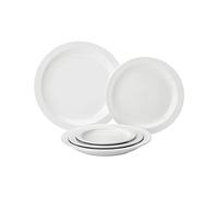 Utopia Pure White Narrow Rim Plate 9inch / 23cm - Case of 24 - Vitrified Porcelain Plates