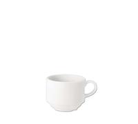 Utopia Pure White Stacking Cup 7oz / 200ml - Case of 24 - Vitrified Porcelain Mugs, Coffee Mugs