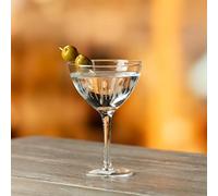 Utopia Raffles Lines Martini Glasses 5.5oz / 160ml - Case of 6 | Linear textured finish elevates cocktail presentation in high-end commercial bars, pubs, or catering events.