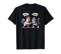 Utopia Sport Humor Shop Pussy Chicken Cat and Chicken Smack Talk Funny T-Shirt