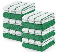 Utopia Towels -12 Kitchen Towels Set - 38 x 64 cm - 100% Ring Spun Cotton Super Soft and Absorbent Dish, Tea and Bar Towels (Green)