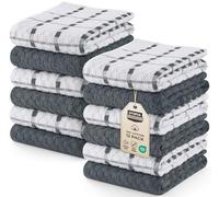 Utopia Towels -12 Kitchen Towels Set - 38 x 64 cm - 100% Ring Spun Cotton Super Soft and Absorbent Dish/Tea Towels and Bar Towels (Grey)