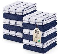 Utopia Towels -12 Kitchen Towels Set - 38 x 64 cm - 100% Ring Spun Cotton Super Soft and Absorbent Dish, Tea and Bar (Navy)