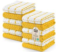 Utopia Towels -12 Kitchen Towels Set - 38 x 64 cm - 100% Ring Spun Cotton Super Soft and Absorbent Dish/Tea Towels and Bar Towels (Yellow)