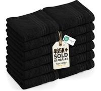 Utopia Towels 12 Pack Luxury Flannel Face Cloth Set, 30 x 30 CM, Black