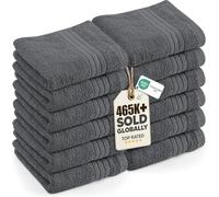 Utopia Towels 12 Pack Luxury Flannel Face Cloth Set, 30 x 30 CM, Grey