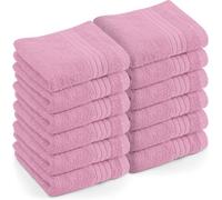 Utopia Towels 12 Pack Luxury Flannel Face Cloth Set, 30 x 30 CM, Pink