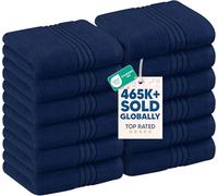 Utopia Towels - 12 Pack Luxury Wash Cloths Set (30 x 30 CM) 100% Cotton Ring Spun, Highly Absorbent and Soft Feel Washcloths for Bathroom, Spa, Gym, and Face Towel (Navy)