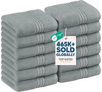 Utopia Towels - 12 Pack Luxury Wash Cloths Set (30 x 30 CM) 100% Cotton Ring Spun, Highly Absorbent and Soft Feel Washcloths for Bathroom, Spa, Gym, and Face Towel (Cool Grey)