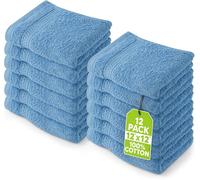 Utopia Towels [12 Pack Premium Wash Cloths Set Towel (12x12 Inches) 100% Cotton Ring Spun, Highly Absorbent and Soft Feel Essential Washcloths for Bathroom, Spa, Gym, and Face Towel (Electric Blue)