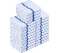 Utopia Towels - 200 GSM Blue Dish Towels (24 Pack - 38 x 64 cm) 100% Cotton Dish Cloths Absorbent Bar Cloth, Kitchen Tea Towel for Catering, Drying and Washing