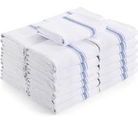 Utopia Towels - 200 GSM Blue Dish Towels (300 Pack - 38 x 64 cm) 100% Cotton Dish Cloths Absorbent Bar Cloth, Kitchen Tea Towel for Catering, Drying and Washing