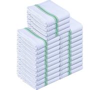 Utopia Towels - 200 GSM Green Dish Towels (24 Pack - 38 x 64 cm) 100% Cotton Dish Cloths Absorbent Bar Cloth, Kitchen Tea Towel for Catering, Drying and Washing