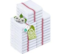 Utopia Towels - 200 GSM Red Dish Towels (24 Pack - 38 x 64 cm) 100% Cotton Dish Cloths Absorbent Bar Cloth, Kitchen Tea Towel for Catering, Drying and Washing