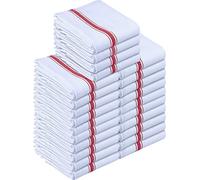 Utopia Towels - 200 GSM Red Dish Towels (24 Pack - 38 x 64 cm) 100% Cotton Dish Cloths Absorbent Bar Cloth, Kitchen Tea Towel for Catering, Drying and Washing