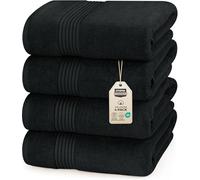 Utopia Towels 4 Pack Bath Towels Set, (27 x 54 Inches) 100% Ring Spun Cotton, Quick Dry, Highly Absorbent, Soft Feel Towels, Perfect for Daily Use (Black)