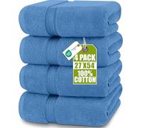 Utopia Towels 4 Pack Premium Bath Towels Set, (27 x 54 Inches) 100% Ring Spun Cotton 600GSM, Lightweight and Highly Absorbent Quick Drying Towels, Perfect for Daily Use (Electric Blue)