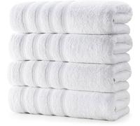 Utopia Towels 4 Pack Premium Bath Towels Set, (76 x 152 CM) 100% Ring Spun Cotton, Lightweight and Highly Absorbent Quick Drying Towels, Perfect for Daily Use (White)