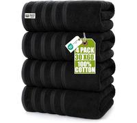 Utopia Towels 4 Pack Premium Bath Towels Set, (76 x 152 CM) 100% Ring Spun Cotton, Lightweight and Highly Absorbent Quick Drying Towels, Perfect for Daily Use (Black)