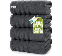 Utopia Towels 4 Pack Premium Bath Towels Set, (76 x 152 CM) 100% Ring Spun Cotton, Lightweight and Highly Absorbent Quick Drying Towels, Perfect for Daily Use (Grey)