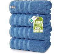 Utopia Towels 4 Pack Premium Bath Towels Set, (76 x 152 CM) 100% Ring Spun Cotton, Lightweight and Highly Absorbent Quick Drying Towels, Perfect for Daily Use (Electric Blue)