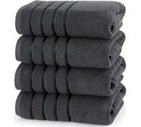 Utopia Towels 4 Pack Premium Viscose Oversized Bath Towels Set, 100% Ring Spun Cotton (27 x 54 Inches) Highly Absorbent, Quick Drying Shower Towels for Bathroom, Spa, Hotel and Gym (Grey)
