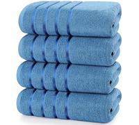 Utopia Towels 4 Pack Premium Viscose Oversized Bath Towels Set, Ring Spun Cotton, 27 by 54 Inches, Highly Absorbent, Quick Drying Shower Towels for Bathroom, Spa, Hotel and Gym, Electric Blue