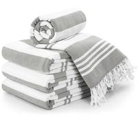 Utopia Towels - 4 Pack Turkish Beach Towel (40 x 72 Inches) - 100% Cotton Big Beach Towels Oversized - No Sand, Lightweight & Quick Dry - Prewashed for Soft Feel (Cool Grey)