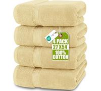 Utopia Towels - 4 Piece Bath Towels Set (69 x 137 CM) Cotton - Beige | Premium 100% Ring Spun Cotton, Quick Dry, Highly Absorbent, Soft Feel Towels, Perfect for Daily Use, Machine Washable
